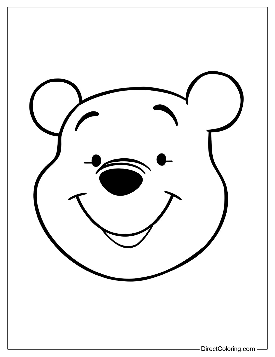 Winnie The Pooh Head Coloring Sheet